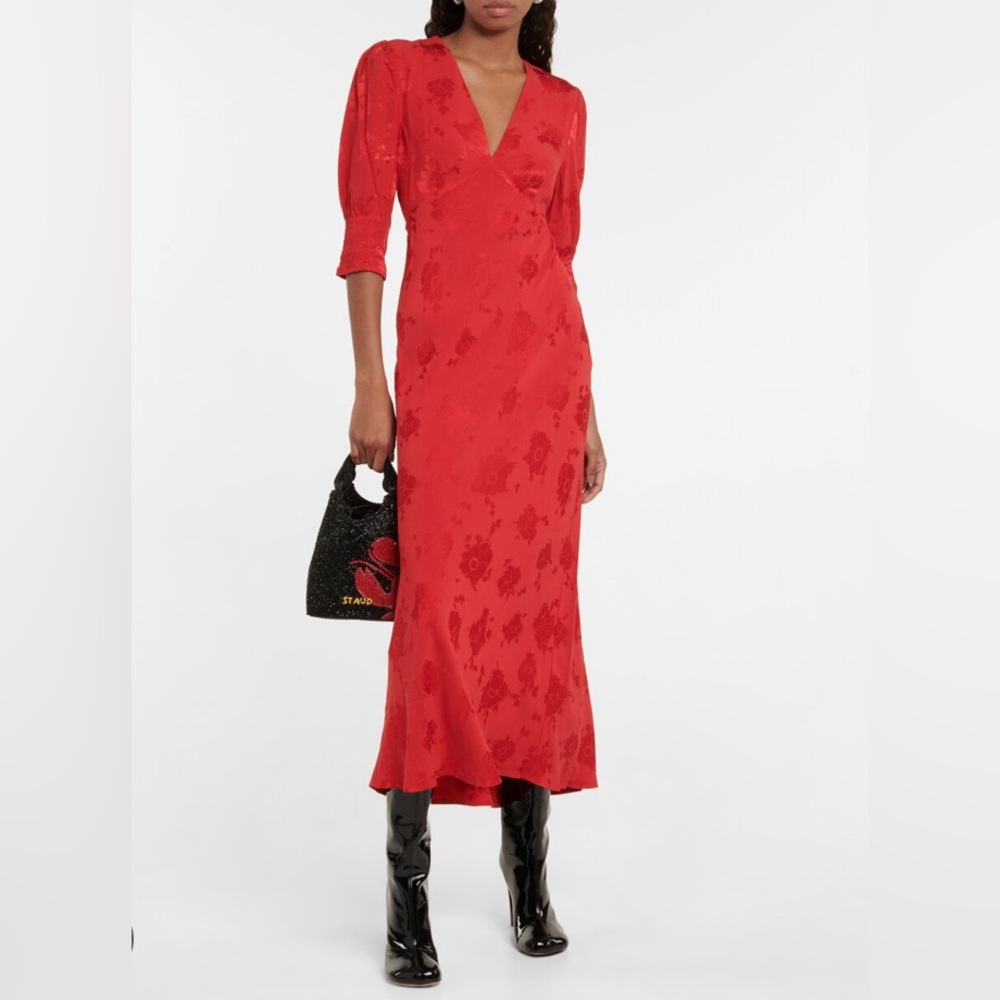 Rixo Zadie Jacquard Midi Dress